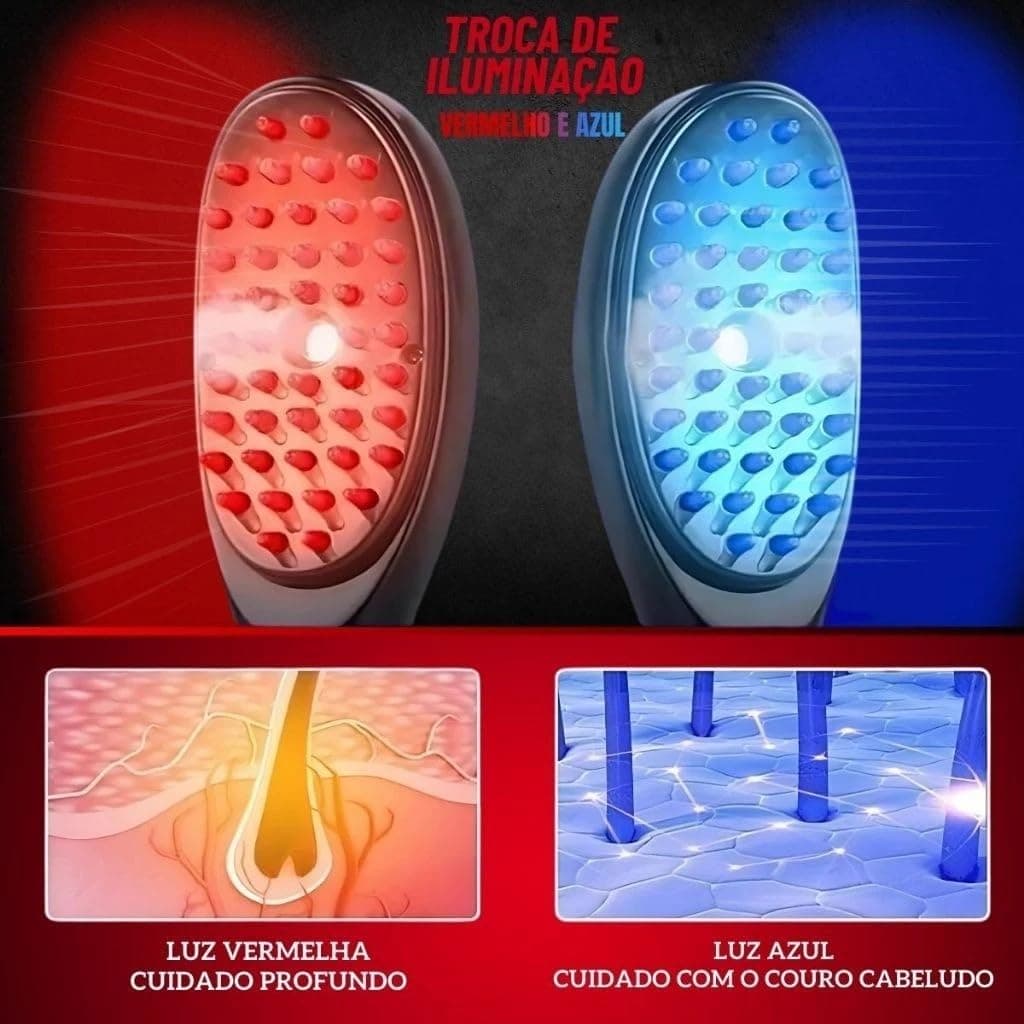 Escova Massageadora com Laser 4 em 1 – Tratamento Capilar e Antiqueda thumbnail 4