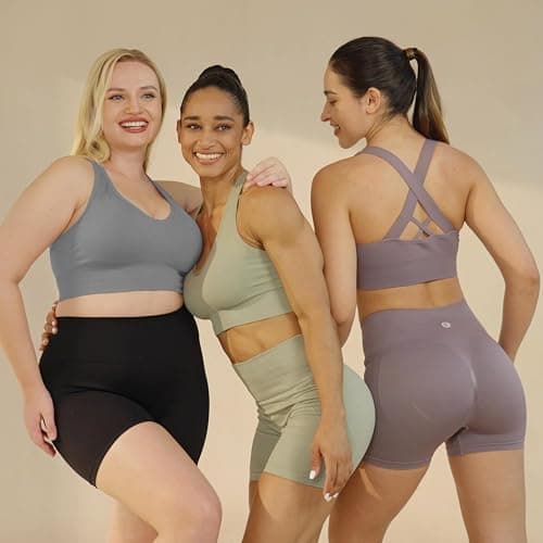 Evercute Sports Bra for Women Padded Medium Support Criss Cross Strappy Bras Seamless High Impact Yoga Exercise Athletic Bras thumbnail 2