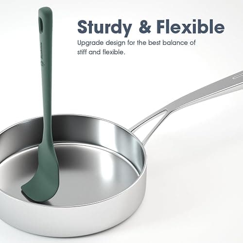 ChefAide 5 Pieces Silicone Spatula Set, Food Grade Rubber Spatula, Upgrade Strong Handle with Ergonomic Grip, Heat Resistant Up to 600°F for Nonstick Cookware, Cooking Dried Thyme thumbnail 4