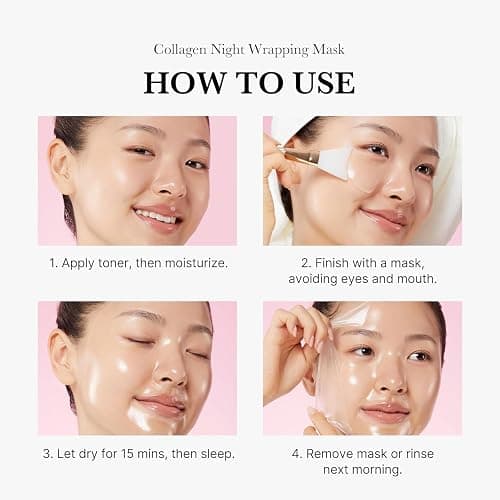 Medicube Collagen Overnight Wrapping Peel Off Facial Mask Pack - Elasticity & Hydration Care, Reduces Sagging & Dullness - Hydrolyzed Collagen For Glowing Skin - Korean Skin Care, 75ml, 2.53 fl.oz thumbnail 7
