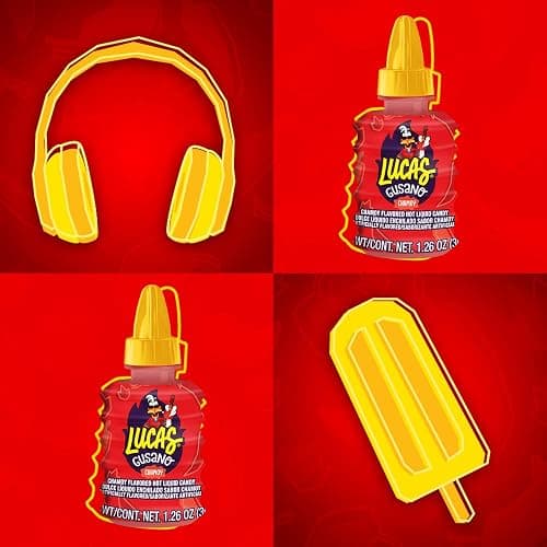Lucas Gusano Fruity Chamoy Flavored Liquid Spicy Candy, 1.26oz - 10 Pieces Pack for Treats, Fruit, Snack, Parties, Piñatas - Spicy - 1.26 Ounce (Pack of 10) thumbnail 10