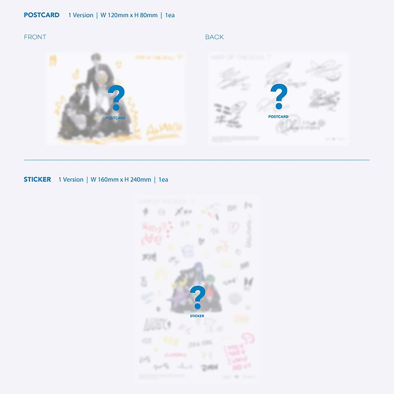 BTS Album - MAP OF SOUL : 7 [ 3 ver. ] Package + Photo Book + Lyric Book + CD + Mini Book + Photo Card + PostCard + Sticker + Coloring Paper thumbnail 6