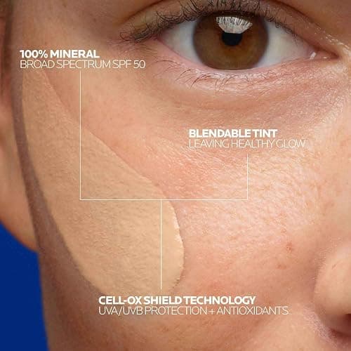 La Roche-Posay Anthelios Tinted Sunscreen SPF 40+, Broad Spectrum SPF + Antioxidants, Titanium Dioxide & Zinc Oxide Sunscreen, 4 Flexible Shades With No White Cast, Oil Free & Oxybenzone Free - 1.7 Fl Oz (Pack of 1) - Tinted thumbnail 3