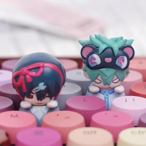Bahomu Anime Blind Box, Random One Cute Alien Stage Series Mechanical Keycaps Mystery Box Figure, Collectable PVC Toys for Birthday Gifts thumbnail 6