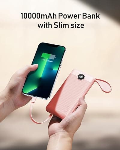 VEEKTOMX Portable Charger Built-in Cables, Power Bank for iPhone, Fast Charge USB C Battery Pack Travel Essentials Powerbank Compatible with iPhone 17/16/15/14, Samsung S25/24 thumbnail 2