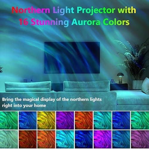 vsshe Projecteur Ciel Étoilé, 16 Couleurs LED Vague Océanique Projecteur, Projecteur de Galaxie avec Télécommande, Luminosité Réglables, Rechargeable, Veilleuse pour Chambre, Enfants, Adultes thumbnail 3