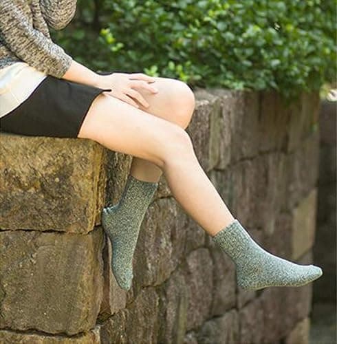 YZKKE 5Pack Womens Vintage Winter Soft Warm Thick Cold Knit Wool Crew Socks, Multicolor, free size thumbnail 3
