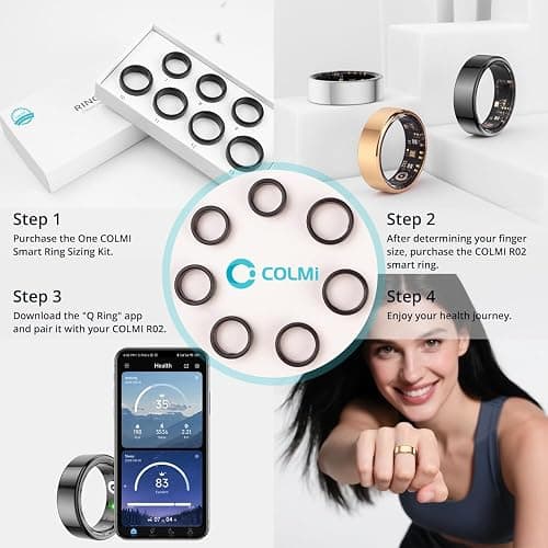 COLMI R02 Smart Ring, a Smart Ring for Women and Men, with a Charging case, Supports Heart Rate, Blood Oxygen, Sleep Health Monitoring, and Sports Tracking Ring. (Rose Gold, 7#) thumbnail 2