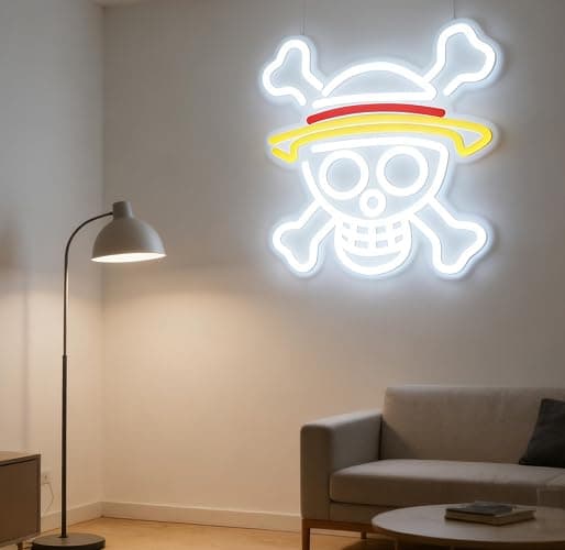 GALLIA Anime Theme One Piece LED Neon Sign for Wall Decor, Dimmable Anime Light Up Display, Kids Bedroom Game Room Decoration, (HZ) thumbnail 4