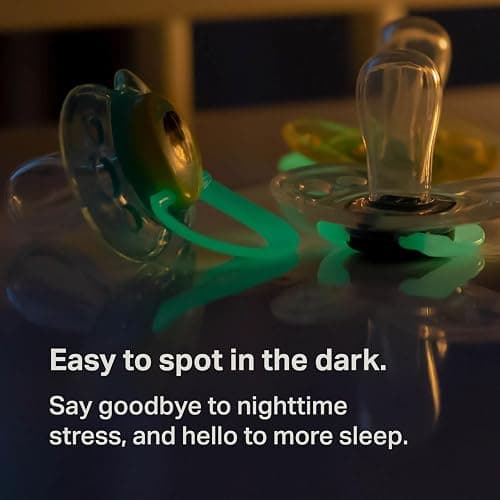 Tommee Tippee Night Time Pacifier, 18-36 Months, Symmetrical Silicone Baglet, BPA-Free Binkies, Glow in The Dark Technology, White Rainbow, Pack of 6 thumbnail 6