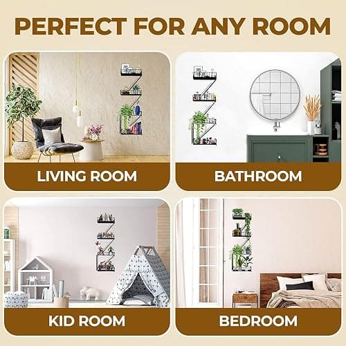 COEAYO Fire Escape Wall Shelf - 4-Tier Trinket & Action Figure Display with Screwdriver & Screws, Unique Rustic Floating Action Figure Display for Bathroom & Living Room & Home Decor (4 Tier, 1) thumbnail 6
