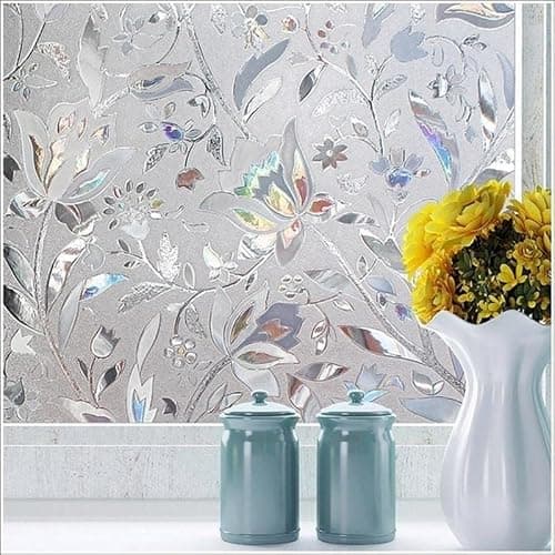 Hoonng Window Privacy Film for Glass, Tulip Removable Static Film, 17.5x78.7 Inch thumbnail 4