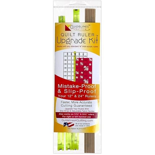 Guidelines4Quilting Quilt Ruler Upgrade Kit for 12 Inch and 24 Inch Rulers, Cut Accurate Strips and Squares Even in 1/8 Inch Increments with No Fabric Waste, Non-Slip, Left-Hand Friendly, Made in USA - Image 1