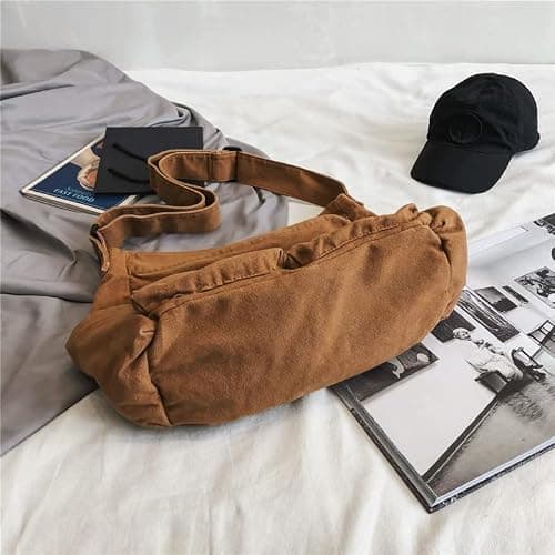 Sumleno Bohemian Hipster Hobo Boho Hippie Crossbody Bag Purse Canvas Sling Bag Aesthetic Tote Large Handbags Fairy Grunge Bag thumbnail 4