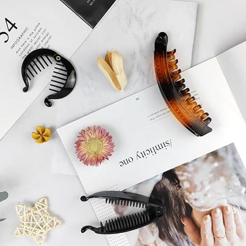ROYHOO 20PCS Banana Hair Clips Classic Hair Comb Banana Clips Ponytail Hair Holder for Women Girls, 7 Styles thumbnail 5