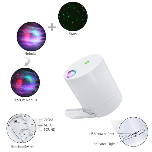 CAIYUE Star Projector Galaxy Projector, Exquisite Nebula Night Light Projector, Ocean Wave Galaxy Light with Remote Control,with Adjustable Speed and Brightness, Adults, Bedroom,Party thumbnail 6
