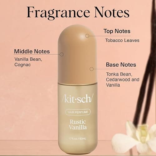 Kitsch Hair Perfume for Women - Rustic Vanilla | Clean, Deodorizing & Patented Odor-Eliminating Technology Hair Spray & Body Mist - Freshen Hair, Pillows - Warm Tonka, Vanilla & Cedar Blend - 50 mL thumbnail 8