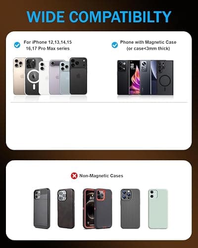 For Magsafe Power Bank, Wireless Portable Charger, 5000mAh Magnetic Wireless Power Bank Fast Charging with USB C in&Out Battery Pack, Portable Phone Charger For iPhone 17/16/15/14/13/12 Pro Max thumbnail 3