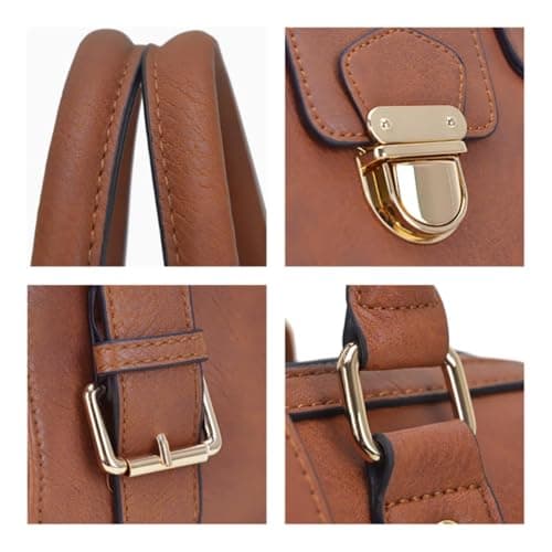 Dasein Women Barrel Handbags Fashion Satchel Bags Top Handle Shoulder Purses Vegan Leather Work Tote thumbnail 4