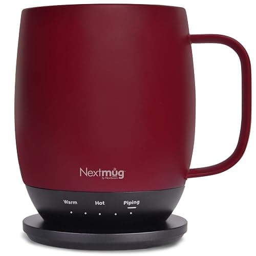 Nextmug - Temperature-Controlled, Self-Heating Coffee Mug (Burgundy - 14 oz.) - Image 1