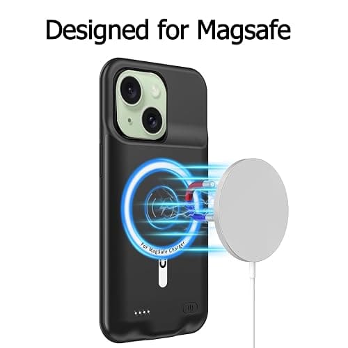 Battery Case for iPhone 15, Upgraded 10000mAh Portable Protective Charging Case with Wireless Charging Compatible with iPhone 15 (6.1 inch) Rechargeable Battery Pack Charger Cover with Carplay (Black) thumbnail 5