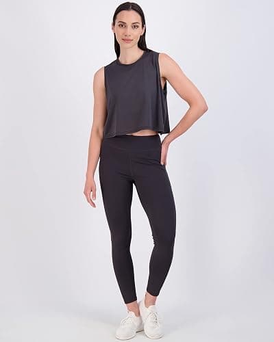 Real Essentials 5 Pack: Women's Dry Fit Crop Summer Tank Top - Gym Yoga Workout Sports Tee (Available in Plus Size) - Standard - XX-Large - Set 9 thumbnail 6