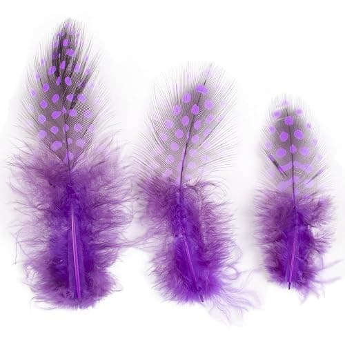 50pcs 3-6 Inches Purple Colorful Spotted Feathers for Craft Jewelry and Clothing Decoration and Dream Catcher thumbnail 8