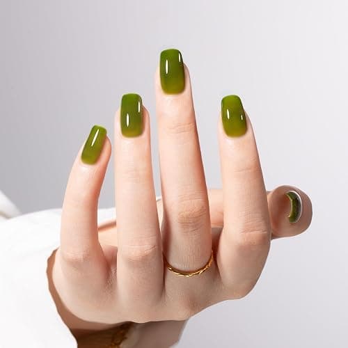 MAYCHAO 15ML Jelly Green Gel Nail Polish 1Pc Transparent Green Gel Polish Soak Off UV LED Translucent Nail Varnish Neutral Color for Nail Art Starter Manicure Salon DIY at Home, 0.5 OZ thumbnail 4