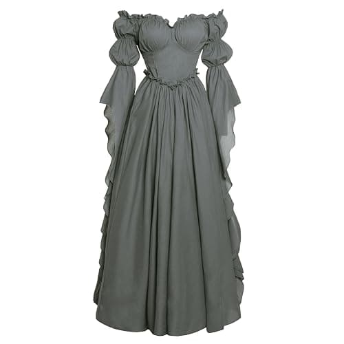 Vibsion Medieval Renaissance Costume Dress Regency Dresses for Women Victorian - Image 1