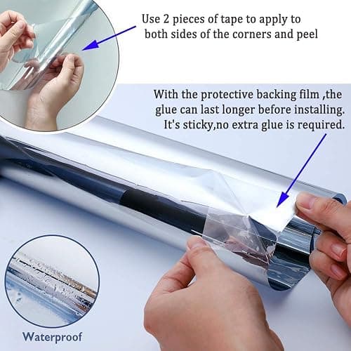 Transparent Decorative Window Film Anti UV Colorful Adhesive Vinyl Heat Insulation Solar Window Tinting Sheets Glass Film for Christmas Home Decoration, 17.7Inch x 78.7Inch, Black thumbnail 5