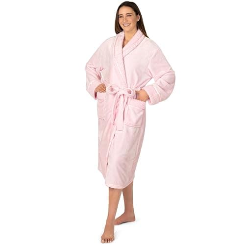 PAVILIA Soft Plush Women Fleece Robe, Cozy Warm Bathrobe, Fuzzy Female Long Spa Robe thumbnail 7