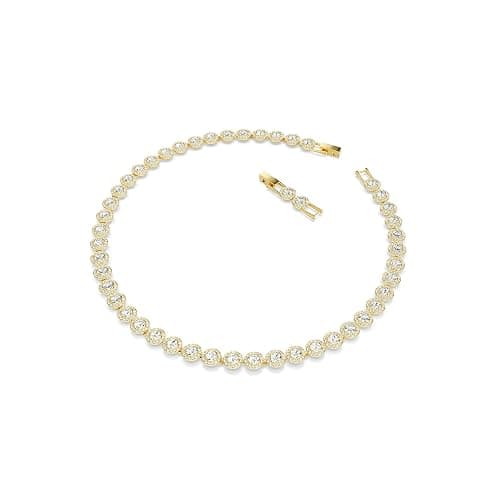 Swarovski UNA Angelic Tennis Necklace, Round Cut, Clear, Gold-Tone Finish thumbnail 2
