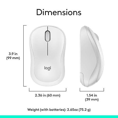 Logitech MK270 Wireless Keyboard and Mouse Combo for Windows, 2.4 GHz, 8 Multimedia Keys, PC, Laptop, Wireless Keyboard Compact Mouse Combo - White thumbnail 9