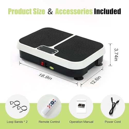 Homesy Vibration Plate Exercise Machine, Vibrating Plate for Lymphatic Drainage, Full Body Shaking Workout Fitness Platform Board, Sport Gym Equipment for Weight Loss Fat Burner thumbnail 6