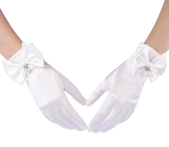 Ayliss Women Bridal Wedding Gloves Satin Short Opera Party 1920s Fancy for Special Occasion Dress Formal Dancing Cosplay thumbnail 3