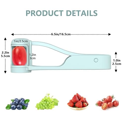 Luvan Grape Cutter for Toddlers, Grape Slicer Tool, Grape Tomato Cherry Strawberry Cutter Tools Into 4 Pieces for Vegetable Fruit Salad, Stainless Steel Quarter Grape Slicer Kitchen Gadget thumbnail 3