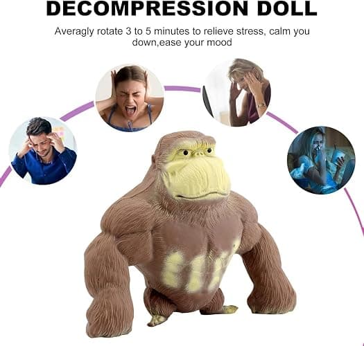 YJHWLF Stretchy Glue-Sand Filled Rubber Gorilla Soft Latex Decompression Doll Toy, Animal High-Elastic Stretchable, Adults' Decompression Toy thumbnail 5