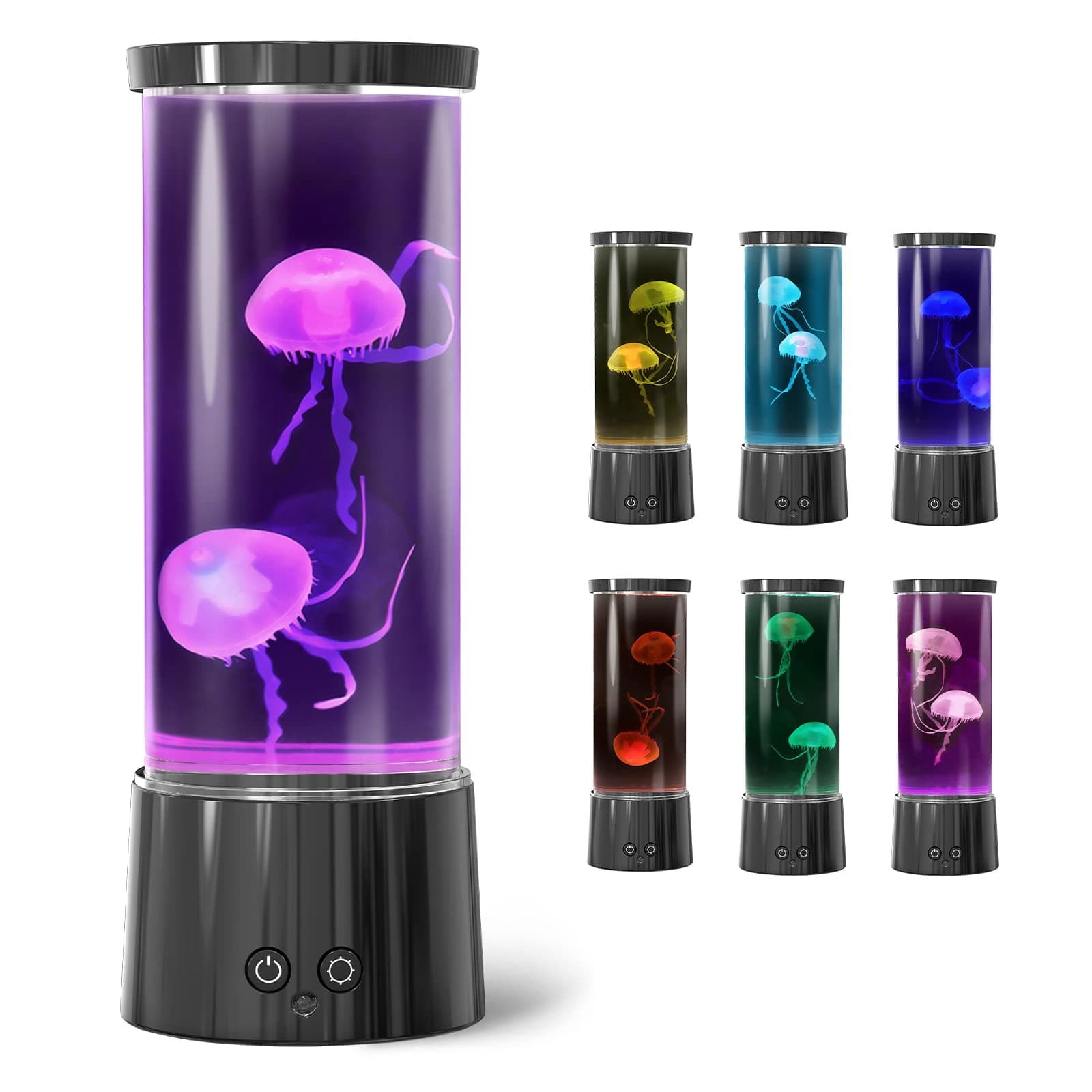 FBSPORT Jellyfish Lamp 17 Colours 4 Light Modes Gelyfish Lamp Fantasy LED Jellyfish Aquarium Lamp Round Gift for Kids Adults Decoration for Home Office - Image 1
