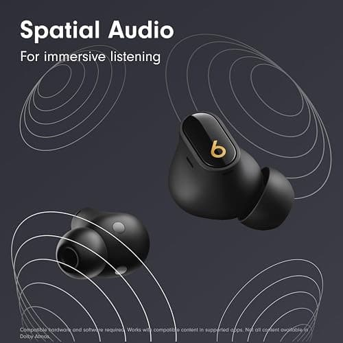 Beats Studio Buds + | True Wireless Noise Cancelling Earbuds, Enhanced Apple & Android Compatibility, Built-in Microphone, Sweat Resistant Bluetooth Headphones, Spatial Audio - Black/Gold thumbnail 4