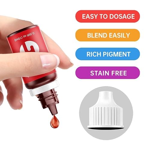 Food Coloring Liquid – 24 Colors x 0.35 fl oz Concentrated Water-Based Food Dye for Baking, Icing, Cake Decorating, Slime, Soap, Easter Eggs thumbnail 3