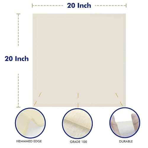 10 PCS Reusable Cheesecloth, Grade 100, 20x20 Inch Hemmed Cheese Cloth for Straining Craft, 100% Cotton Unbleached Cloth Strainer for Cooking, Baking, Juicing, Cheese Making thumbnail 3