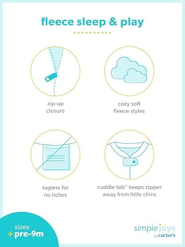 Simple Joys by Carter's Baby Girls' Cotton and Fleece Footed Sleep and Play, Pack of 2 thumbnail 7