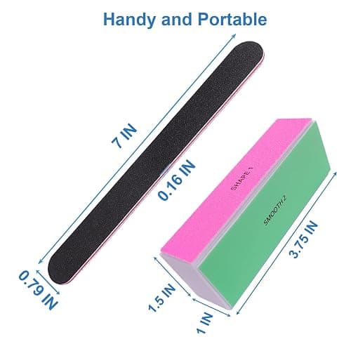 Nail File and Buffer Set, 4 Way Nail Buffers Shine Kit Professional Nail Files for Natural Nails Manicure Filer Filing Polishing Buff Nail Care Smoother Buffing Fingernail 100/120/240/600/3000 Grit thumbnail 7