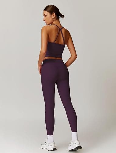 ABOCIW Workout Sets for Women 2 Piece Padded Sports Bra Tank Top High Waist Leggings Sets Gym Yoga Work Out Clothes thumbnail 2