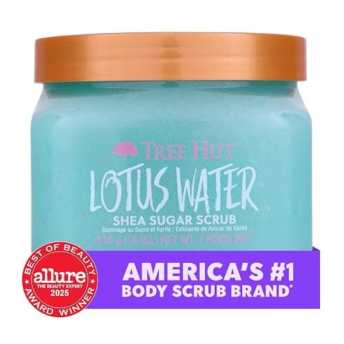 Tree Hut Lotus Water Shea Sugar Scrub, Exfoliating, Hydrating & Moisturizing Body Scrub with Shea Butter & Nourishing Essential Oils, Smooth & Soften Skin, 18 oz thumbnail 3