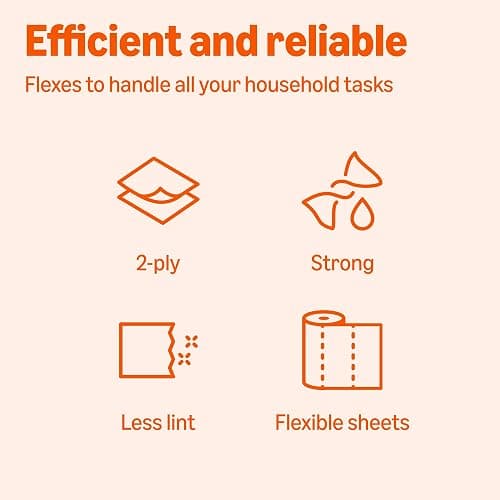Amazon Basics 2-Ply Flex-Sheets Paper Towels, 12 Basics Rolls = 40 Regular Rolls, Everyday Value with 150 Sheets per Roll, Packaging May Vary thumbnail 5
