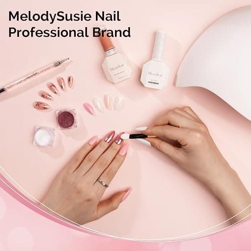 MelodySusie 16Pcs Chrome Nail Powder for Gel Nails,Metallic Mirror Effect Pigment Stylish and Technological Fine Glitter for Home DIY Salon Use thumbnail 7