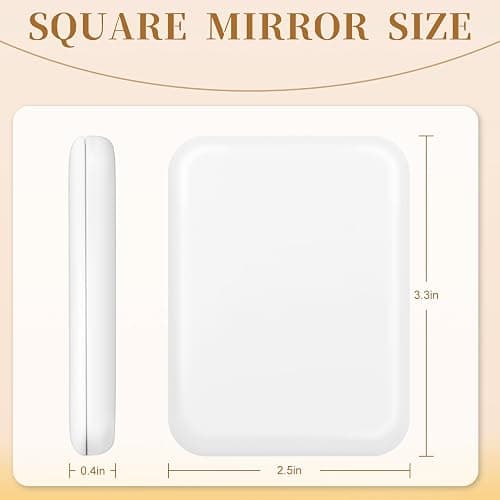 Compact Mirror with Light, 1X/3X Magnification LED Pocket Mirror for Women | Portable, Travel, Purse, Pocket, Gift, white, mini, small, essentials, led, fiberglass, batteries, rectangular thumbnail 2