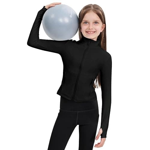B&GCozy Girls Zip Up Jacket Horse Riding Shirts Athletic Yoga Lightweight Jackets for Girl 6-15 Years thumbnail 4