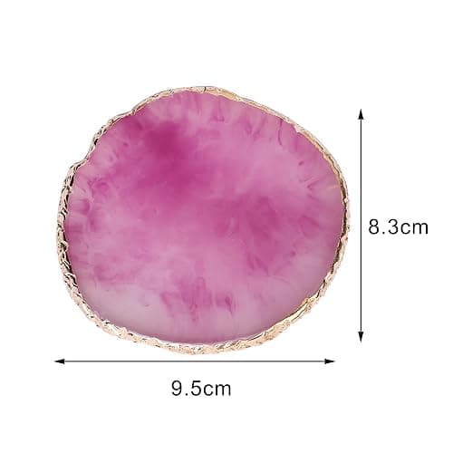 2 Pcs Resin Nail Art Palette Set, Gold Edge, Purple & Green | Nail holder display board, smooth resin, easy to clean for mixing gel polish, paint, glitter, and small nail accessories thumbnail 4